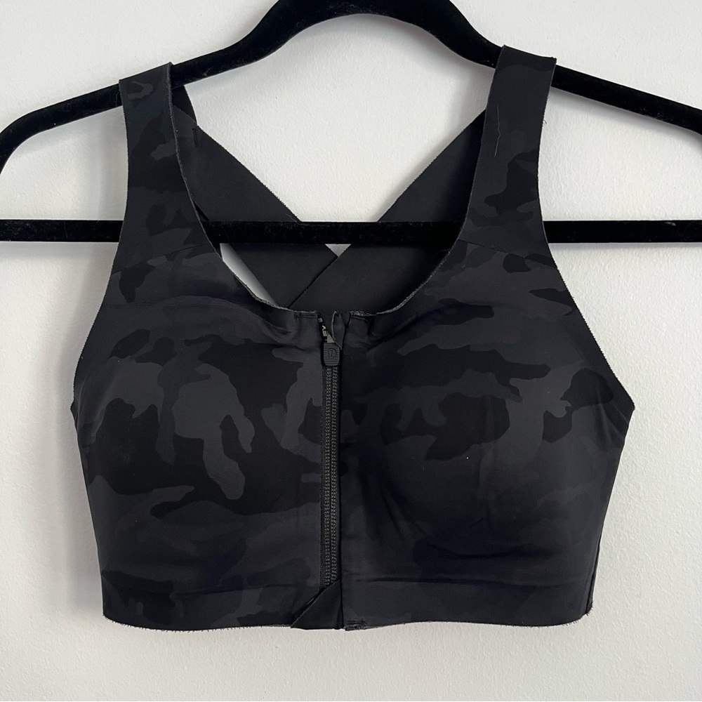 Lululemon Enlite Sports Bra *Zip Front - Incognito Camo Multi Grey - 32D